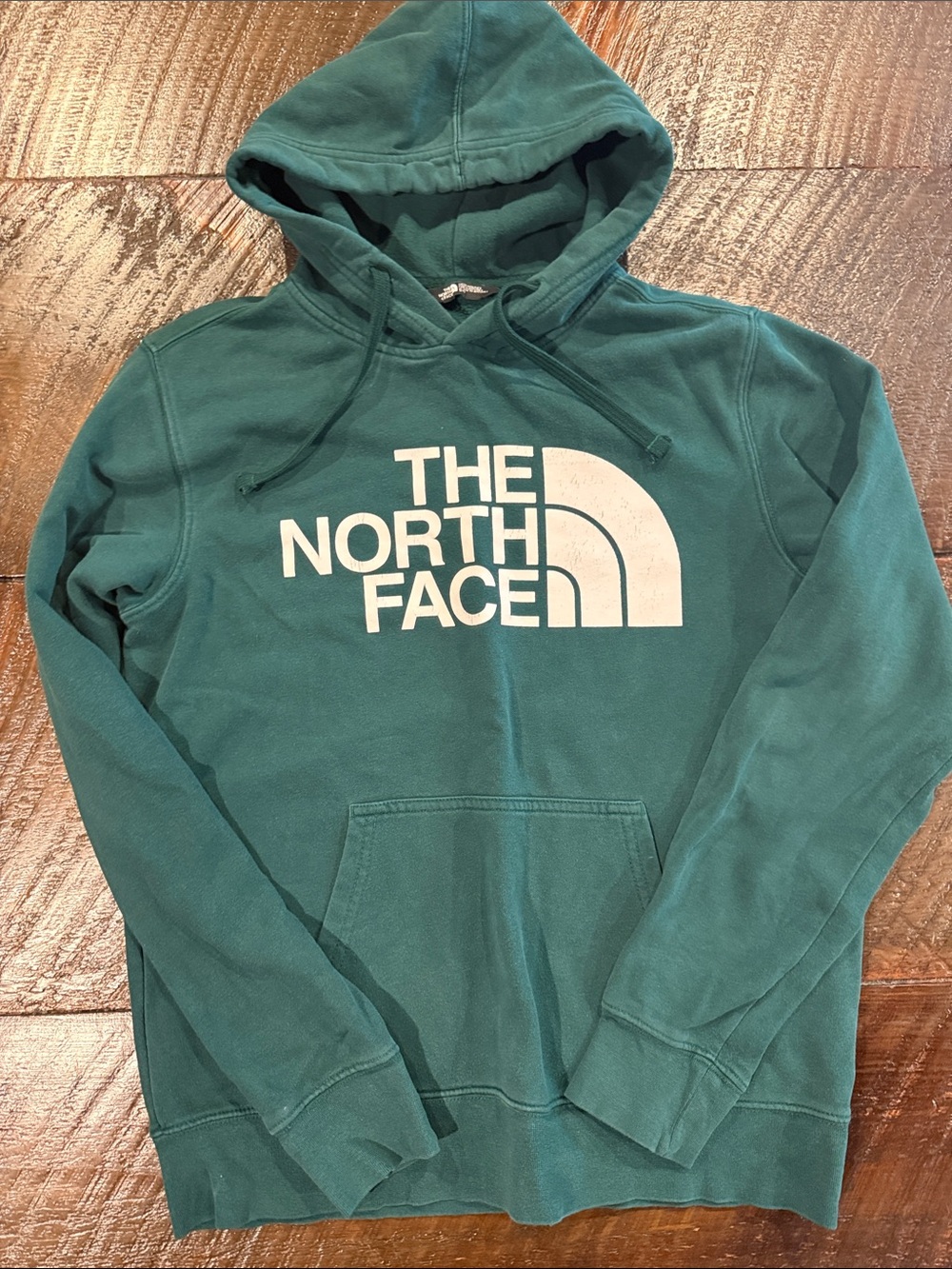 The North Face winter Green Pullover Hoodie with White Logo